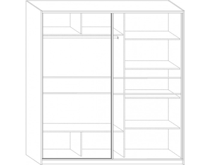 Šatníková skriňa s posuvnými dverami Puerto 200A 2D - sonoma svetlá / sonoma tmavá