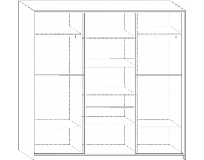 Šatníková skriňa s posuvnými dverami Puerto 220C 3D - slivka / sonoma tmavá