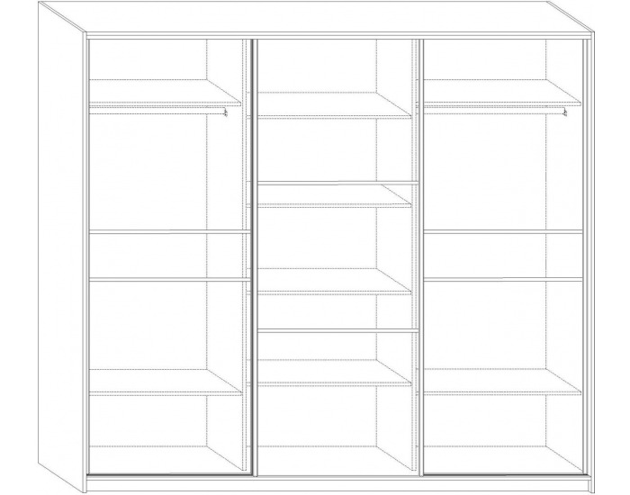 Šatníková skriňa s posuvnými dverami Puerto 240C 3D - craft tobaco / craft biely