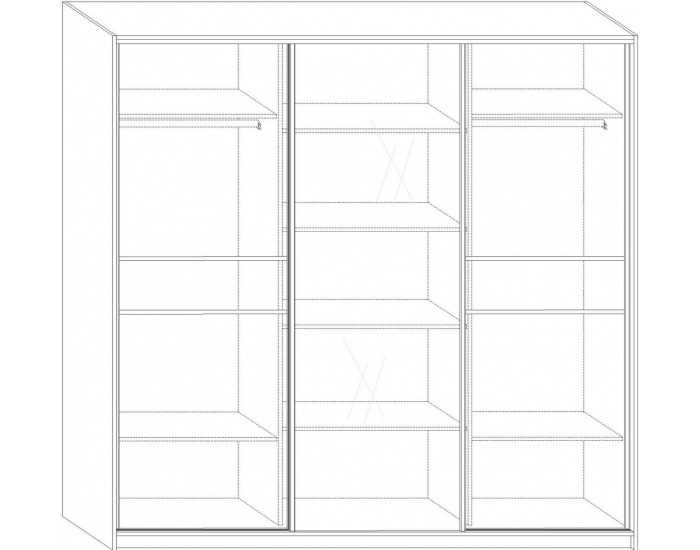 Šatníková skriňa s posuvnými dverami Puerto L220C 3D - craft tobaco / craft zlatý