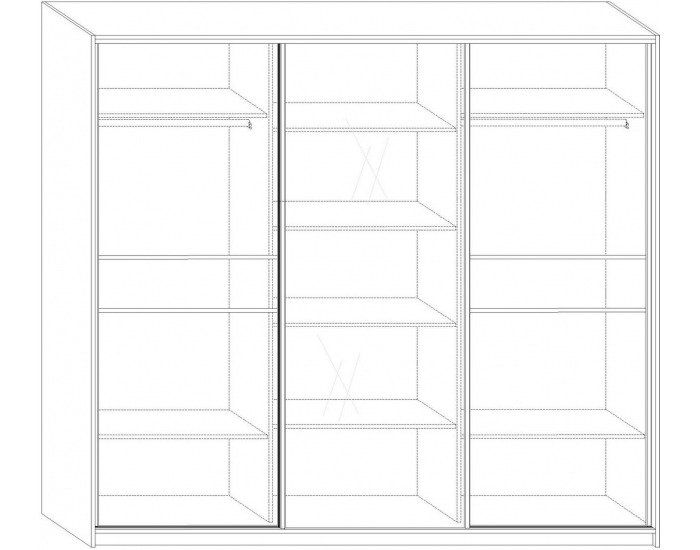 Šatníková skriňa s posuvnými dverami Puerto L240C 3D - slivka / sonoma tmavá