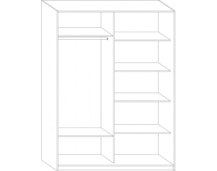 Šatníková skriňa s posuvnými dverami Puerto 160A 2D - sonoma svetlá / sonoma tmavá