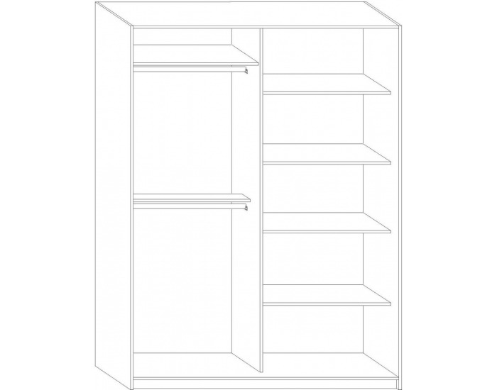 Šatníková skriňa s posuvnými dverami Rico 160B 2D - craft tobaco / craft zlatý