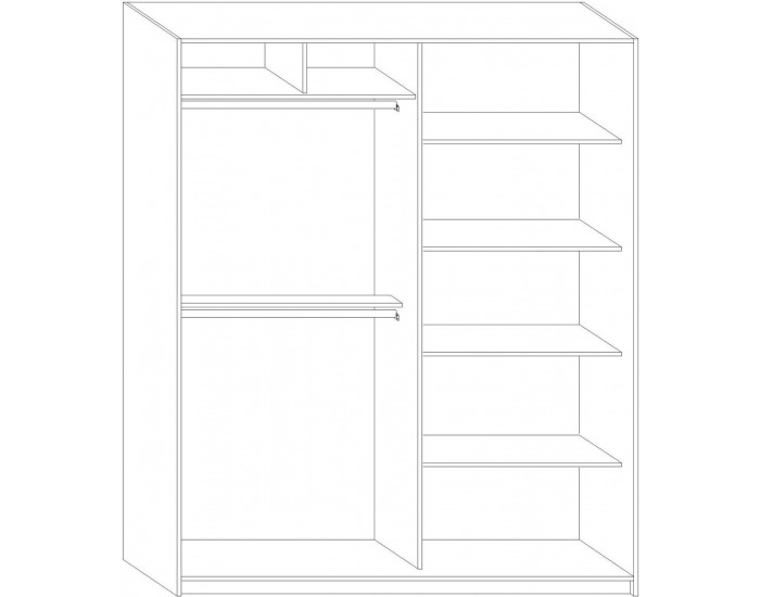 Šatníková skriňa s posuvnými dverami Rico 180B 2D - sonoma svetlá / sonoma tmavá