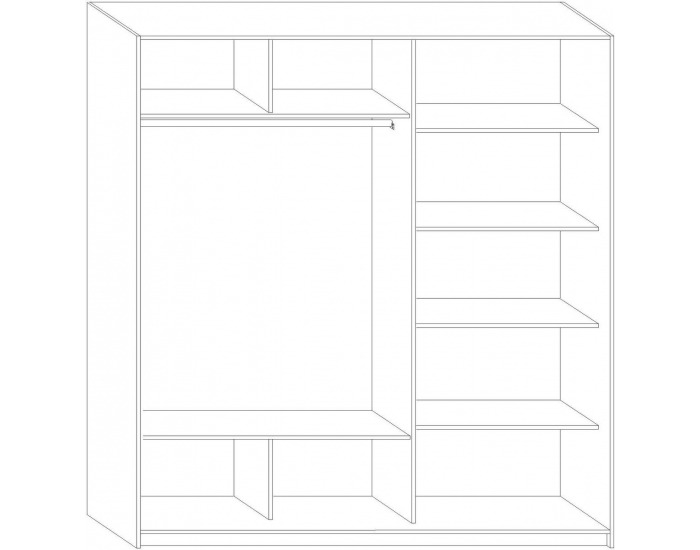 Šatníková skriňa s posuvnými dverami Puerto 200A 2D - sonoma svetlá / sonoma tmavá