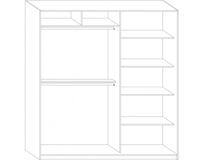 Šatníková skriňa s posuvnými dverami Rico 200B 2D - craft tobaco / craft zlatý