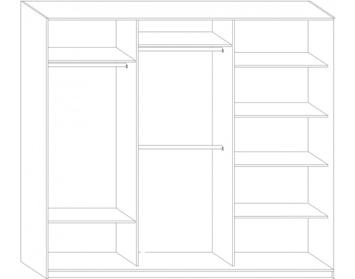 Šatníková skriňa s posuvnými dverami Rico L240D 3D - craft tobaco / craft zlatý