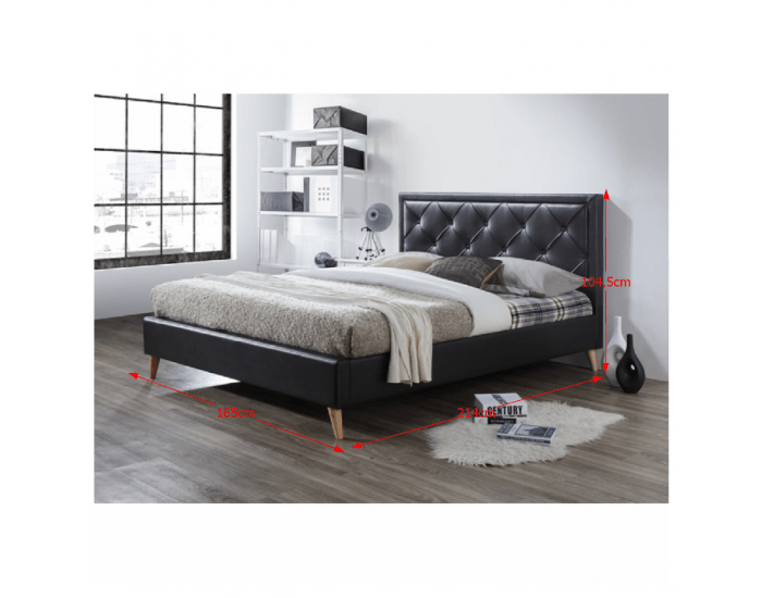 Čalúnená manželská posteľ s roštom Puffie 160 - tmavohnedá