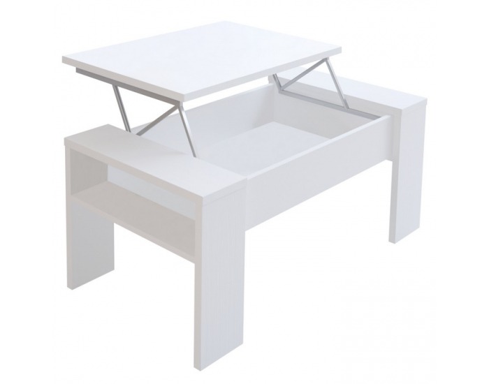 Konferenčný stolík s úložným priestorom Pula - biela