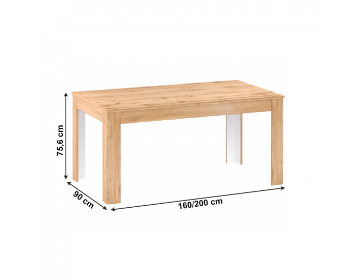 Rozkladací jedálenský stôl Pusan S - dub apalačský / biela