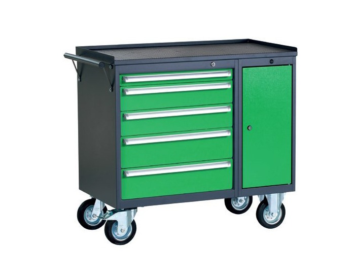 Dielenský vozík na kolieskach so zámkom PWW01G/L4L10 - grafit / zelená
