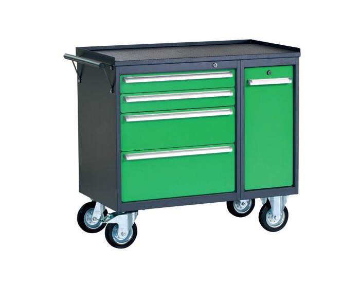 Dielenský vozík na kolieskach so zámkom PWW01G/L6L9 - grafit / zelená