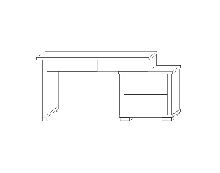 Písací stôl Kacper - wenge / biely vysoký lesk