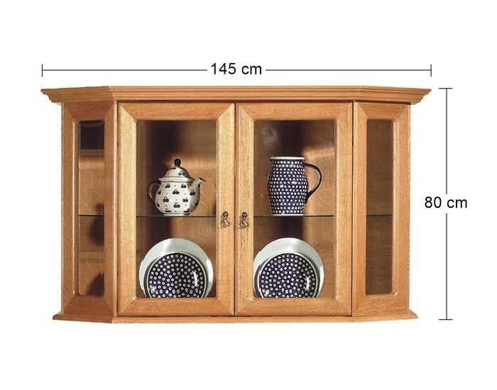 Rustikálna vitrína na stenu Monika - drevo D3