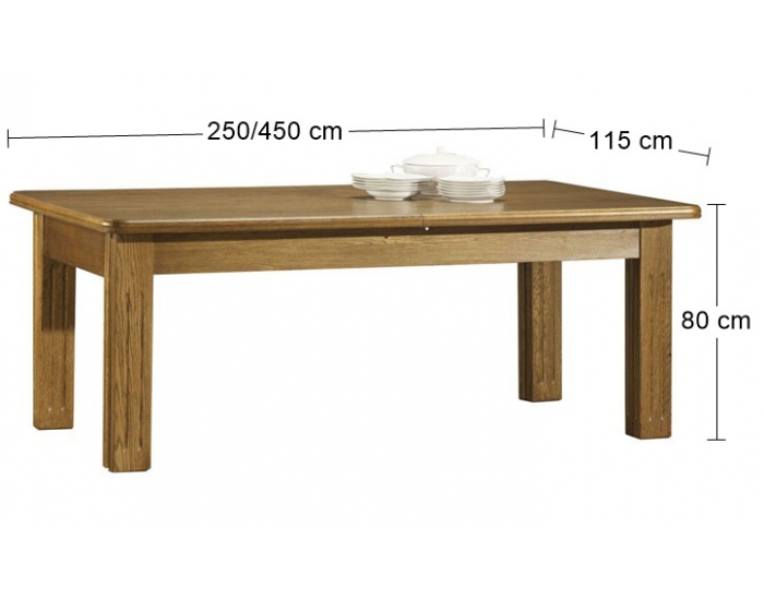 Rozkladací konferenčný stôl Stol 250/450 - drevo D3