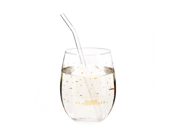 Pohár na vodu (4 ks) Quatro Amigos 600 ml - priehľadná / zlatá