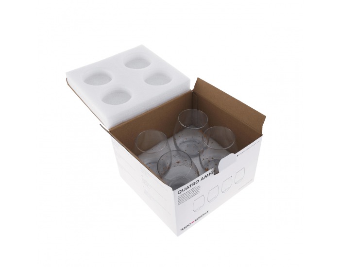 Pohár na vodu (4 ks) Quatro Amigos 600 ml - priehľadná / zlatá