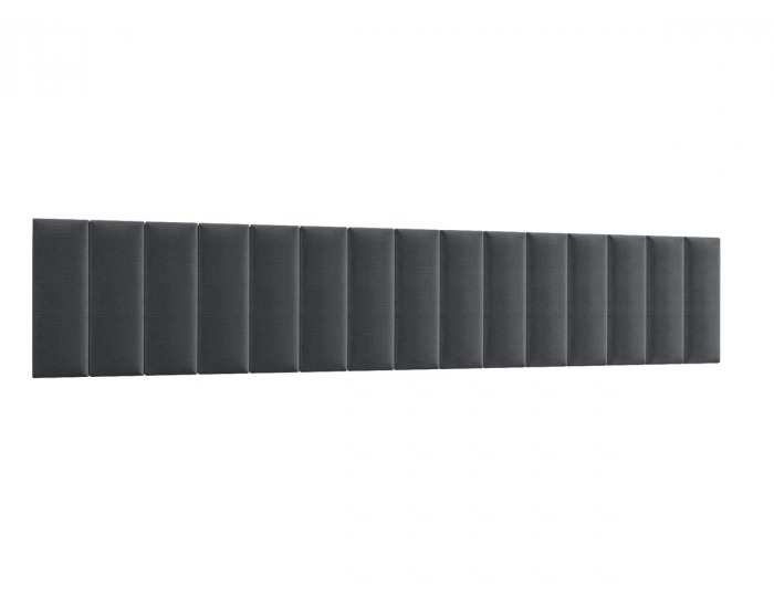 Obdĺžnikový čalúnený panel na stenu Quito 20x60 cm - čierna