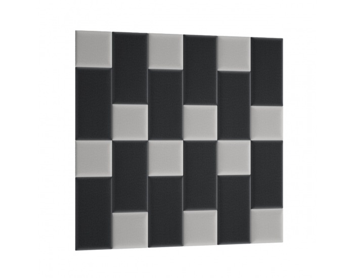 Obdĺžnikový čalúnený panel na stenu Quito 30x60 cm - čierna