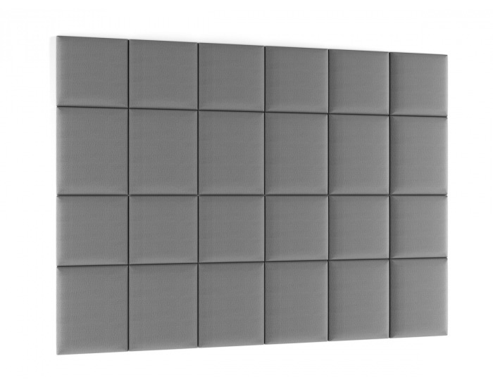 Štvorcový čalúnený panel na stenu Quito 40x40 cm - sivá