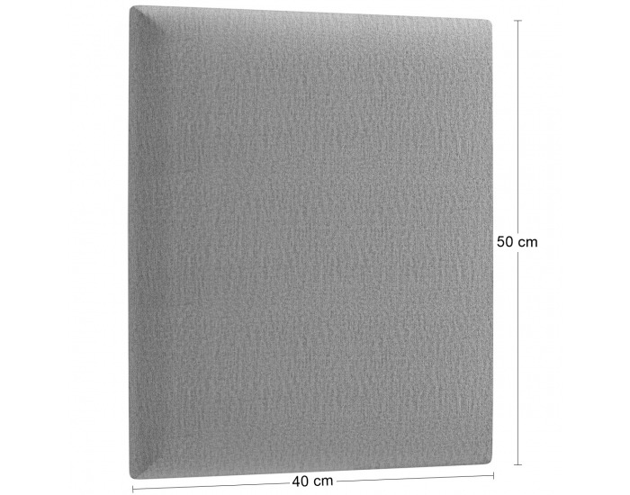 Obdĺžnikový čalúnený panel na stenu Quito 40x50 cm - svetlosivá