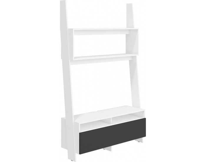 TV stolík Rack RAC-09 - biela / čierny lesk