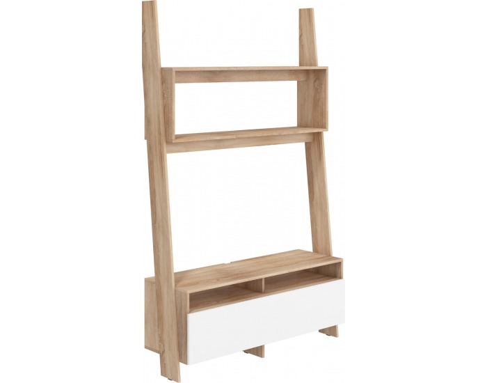 TV stolík Rack RAC-09 - sonoma svetlá / biely lesk