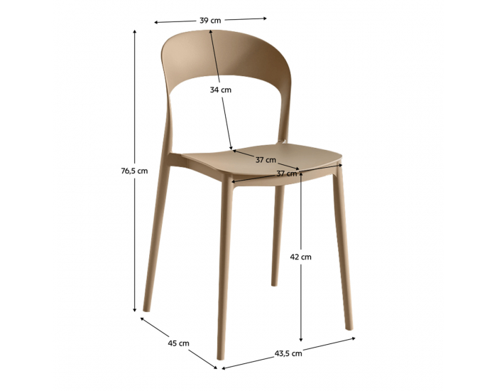 Stohovateľná stolička Radana - béžová