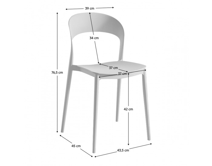 Stohovateľná stolička Radana - biela