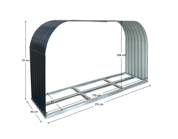 Prístrešok na drevo Radek - antracit