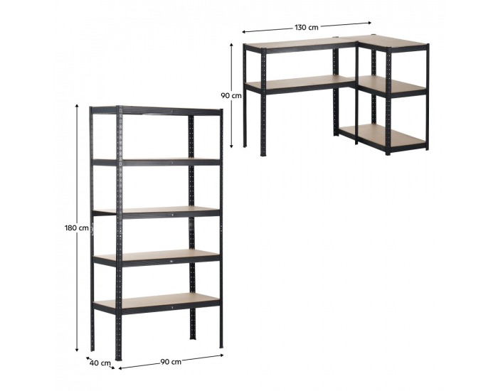 Regál Radman - dub / čierna