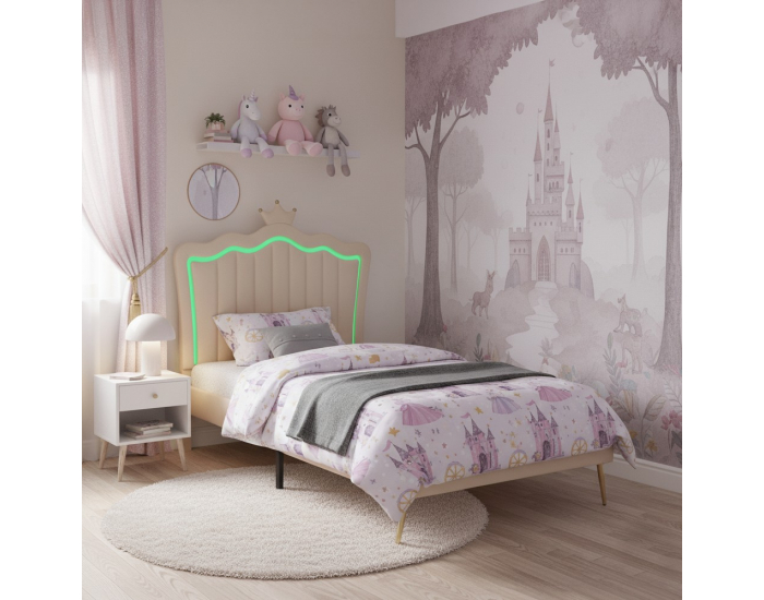 Jednolôžková posteľ s roštom Rania 90x200 - béžová (Velvet)