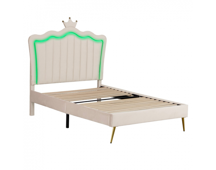 Jednolôžková posteľ s roštom Rania 90x200 - béžová (Velvet)