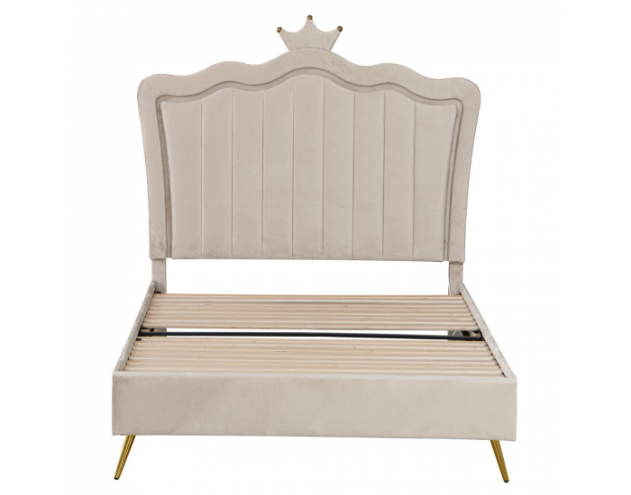 Jednolôžková posteľ s roštom Rania 90x200 - béžová (Velvet)