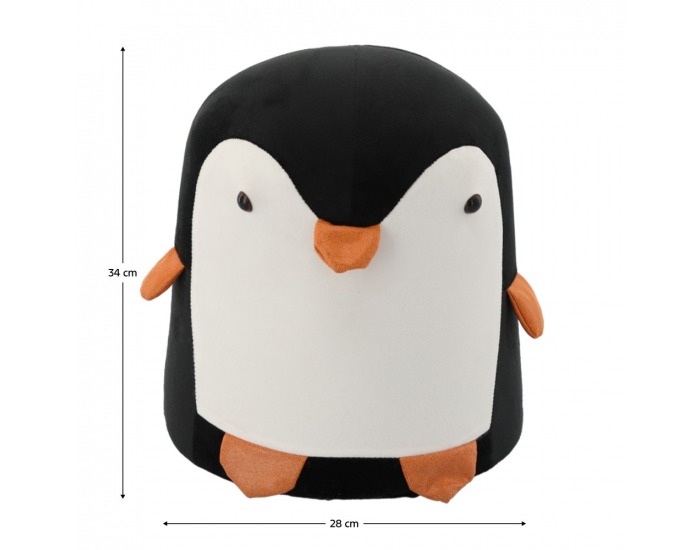 Taburet v tvare tučniaka Raino - čierna / biela