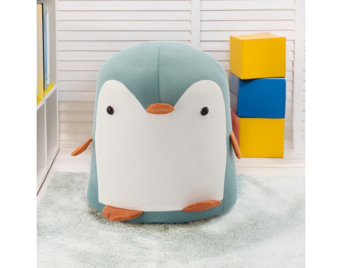 Taburet v tvare tučniaka Raino - modrá / biela