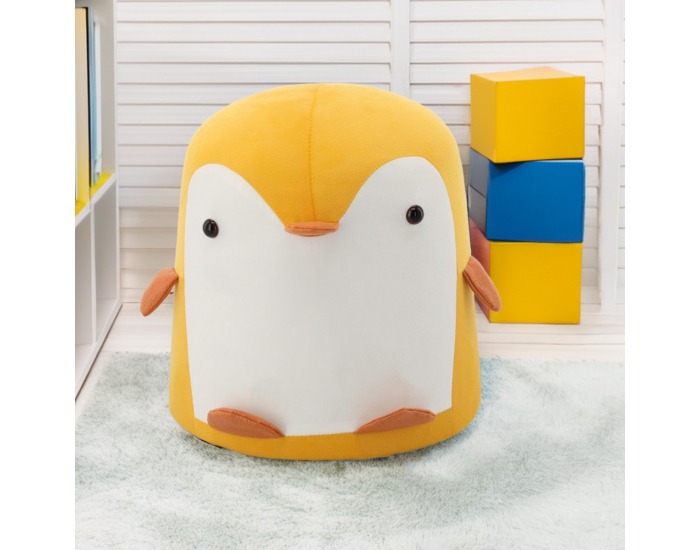 Taburet v tvare tučniaka Raino - žltá / biela