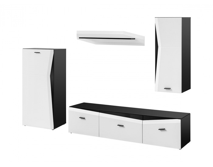 Obývacia stena Rake - čierna / biela