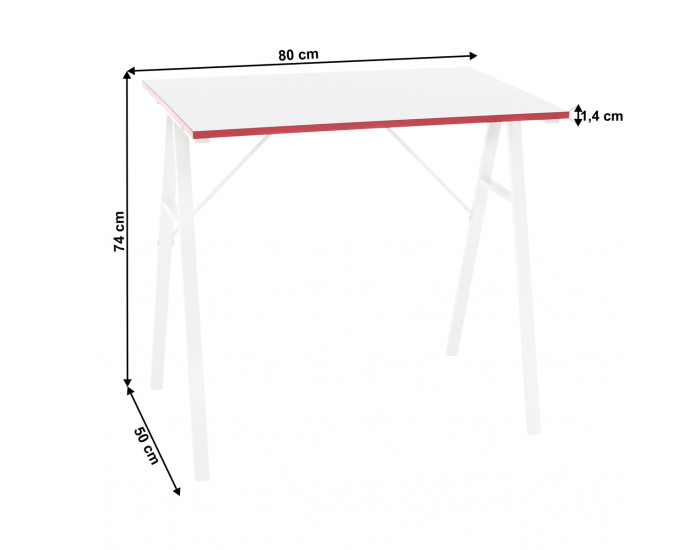 PC stôl Raldo - biela / červená