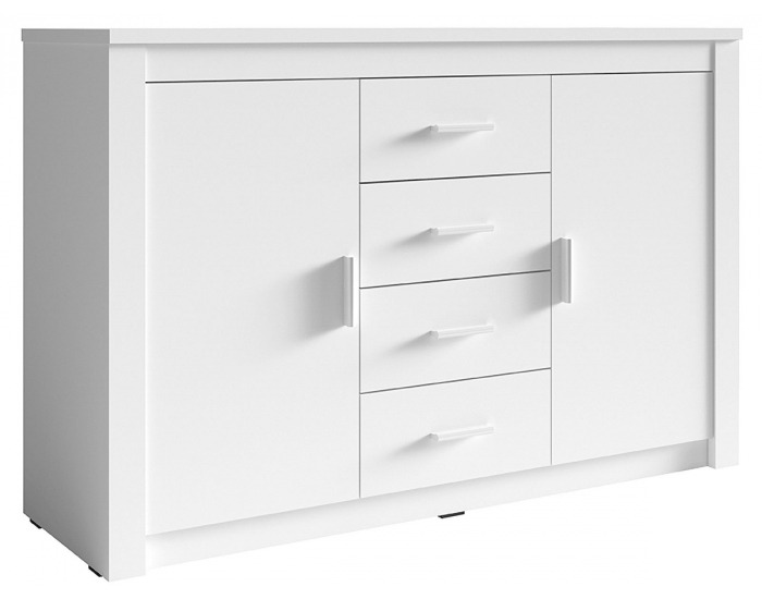 Dvojdverová komoda so zásuvkami Ramiak - biela