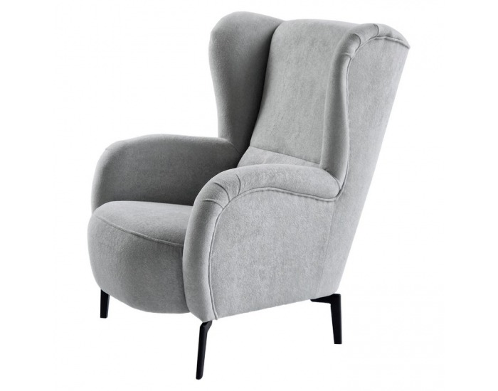 Kreslo (ušiak) Ramon - sivá