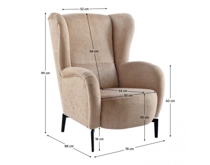 Kreslo (ušiak) Ramon - staroružová