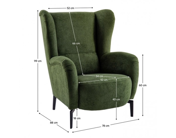 Kreslo (ušiak) Ramon - zelená