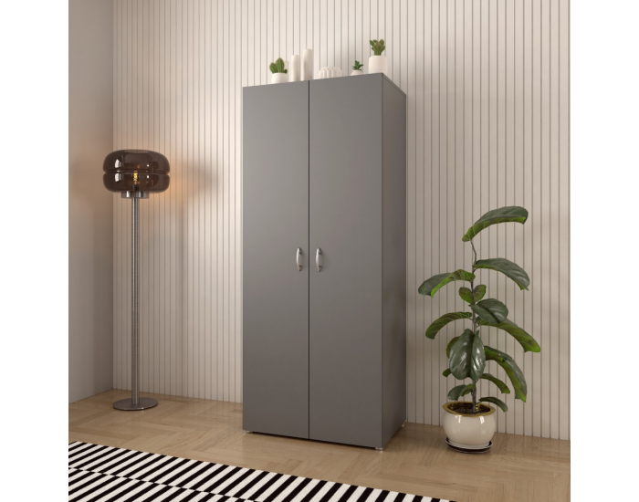 Dvojdverová šatníková skriňa Ramsa 2 - grafit