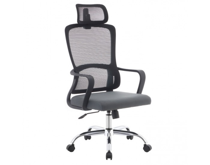 Kancelárske kreslo Randy - čierna / sivá / chróm