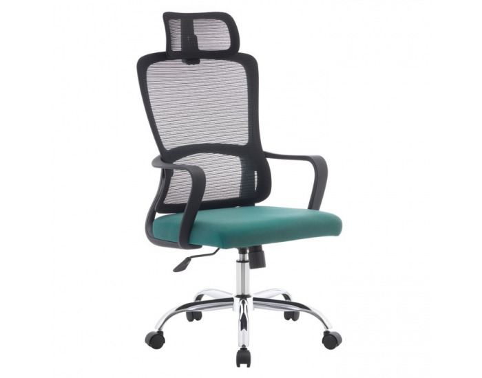 Kancelárske kreslo Randy - čierna / zelená / chróm