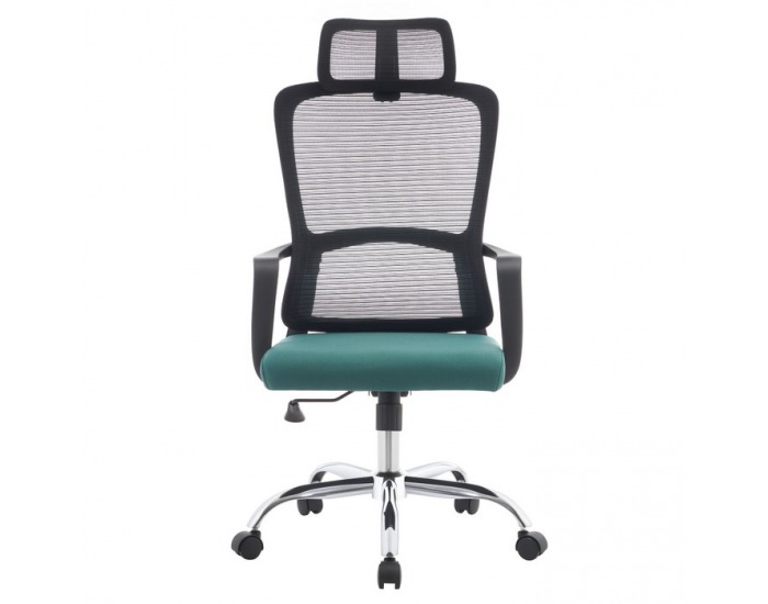 Kancelárske kreslo Randy - čierna / zelená / chróm