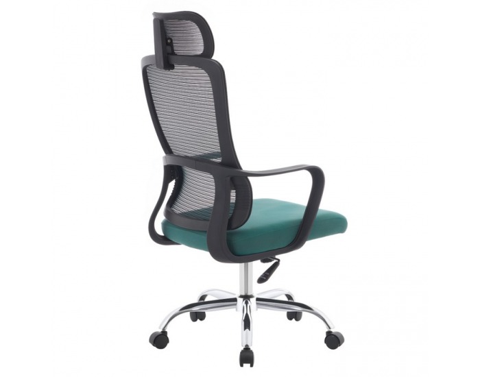 Kancelárske kreslo Randy - čierna / zelená / chróm