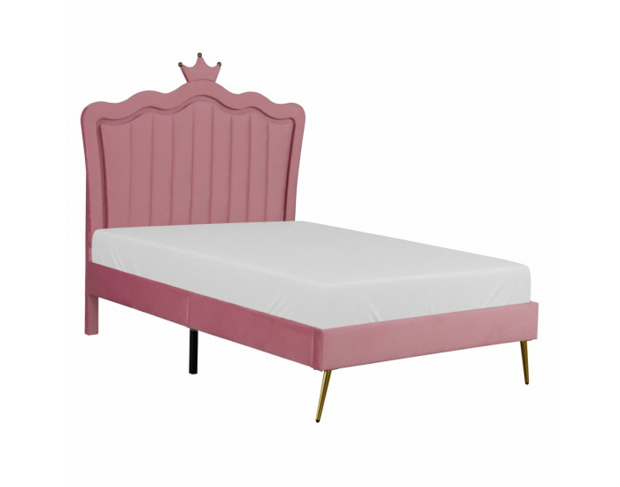 Jednolôžková posteľ s roštom Rania 90x200 - ružová (Velvet)