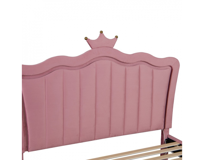 Jednolôžková posteľ s roštom Rania 90x200 - ružová (Velvet)